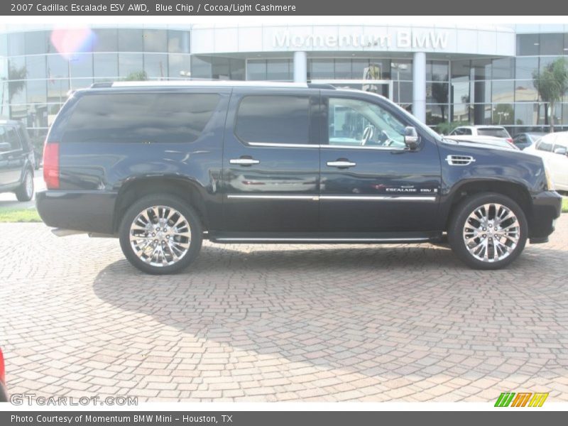 Blue Chip / Cocoa/Light Cashmere 2007 Cadillac Escalade ESV AWD