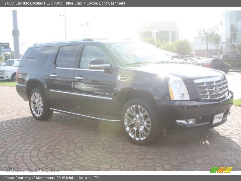 Blue Chip / Cocoa/Light Cashmere 2007 Cadillac Escalade ESV AWD