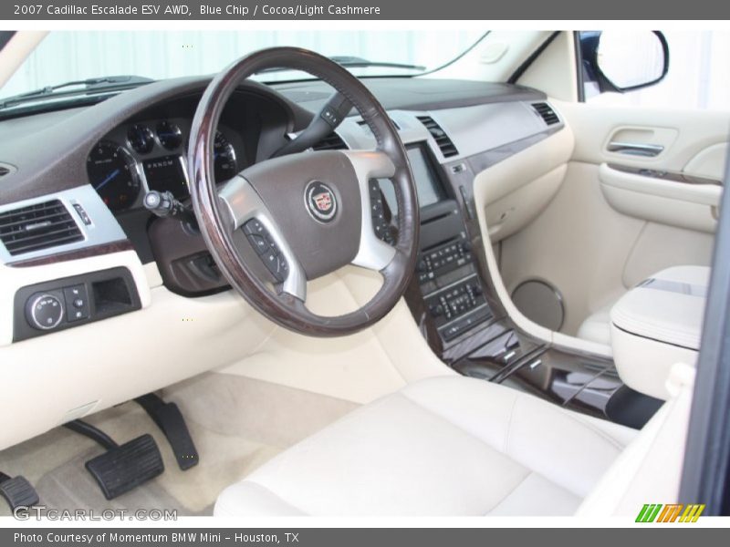 Blue Chip / Cocoa/Light Cashmere 2007 Cadillac Escalade ESV AWD