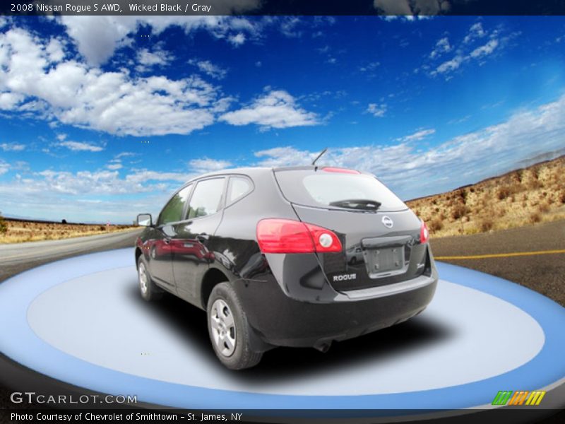 Wicked Black / Gray 2008 Nissan Rogue S AWD