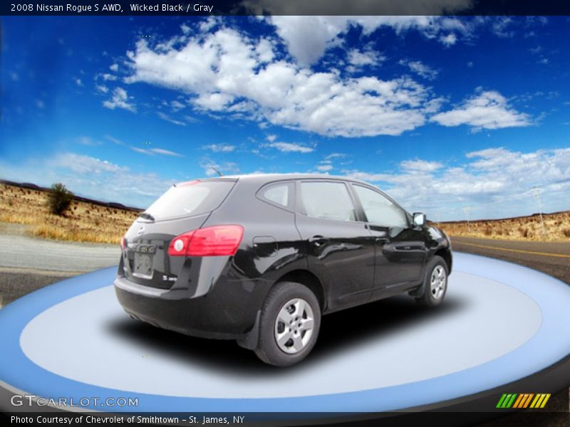 Wicked Black / Gray 2008 Nissan Rogue S AWD