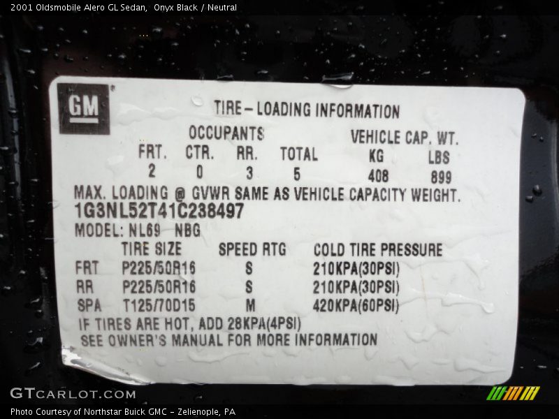 Onyx Black / Neutral 2001 Oldsmobile Alero GL Sedan