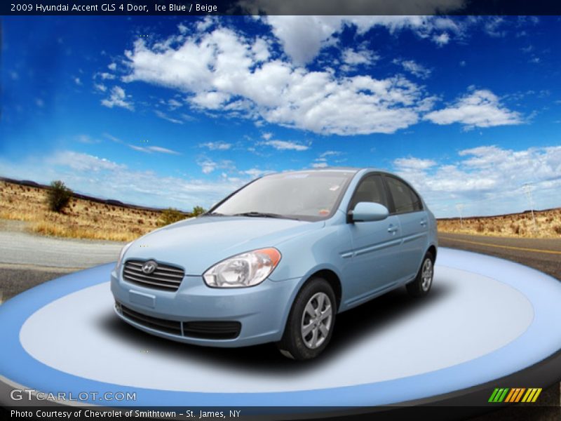 Ice Blue / Beige 2009 Hyundai Accent GLS 4 Door