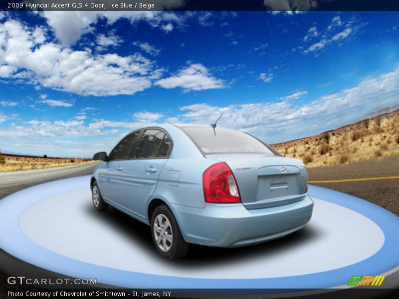 Ice Blue / Beige 2009 Hyundai Accent GLS 4 Door
