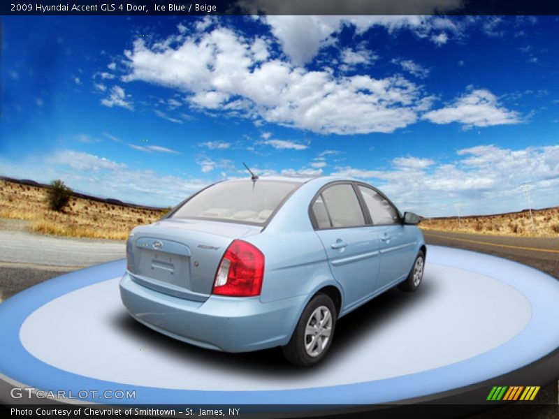 Ice Blue / Beige 2009 Hyundai Accent GLS 4 Door