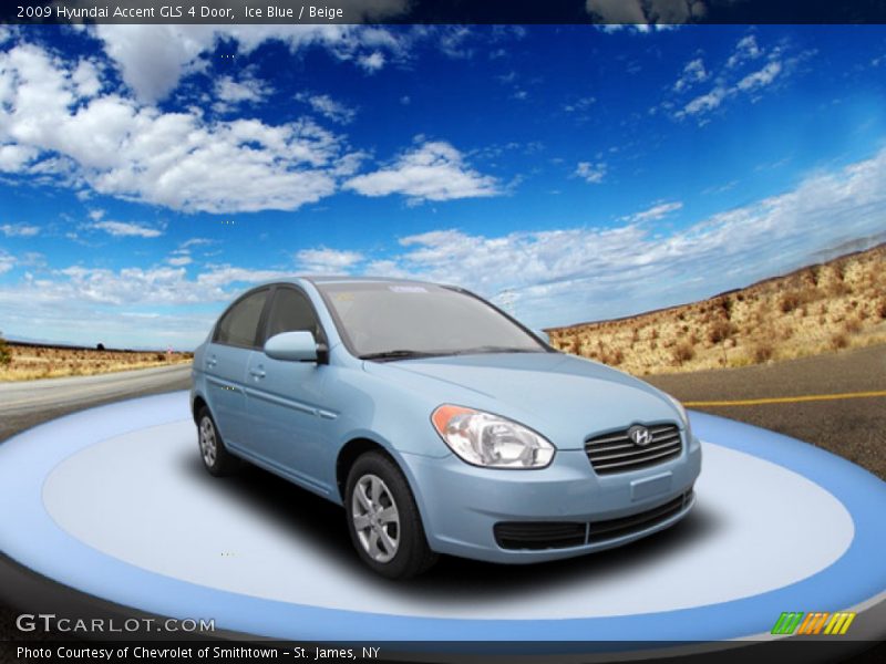 Ice Blue / Beige 2009 Hyundai Accent GLS 4 Door
