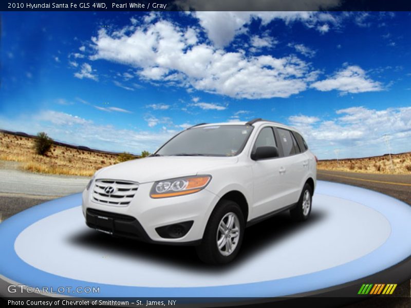 Pearl White / Gray 2010 Hyundai Santa Fe GLS 4WD