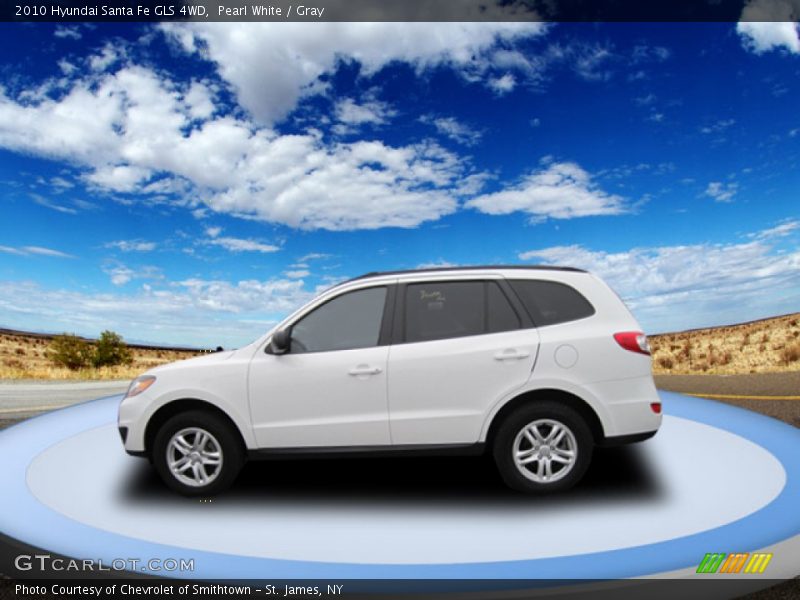 Pearl White / Gray 2010 Hyundai Santa Fe GLS 4WD