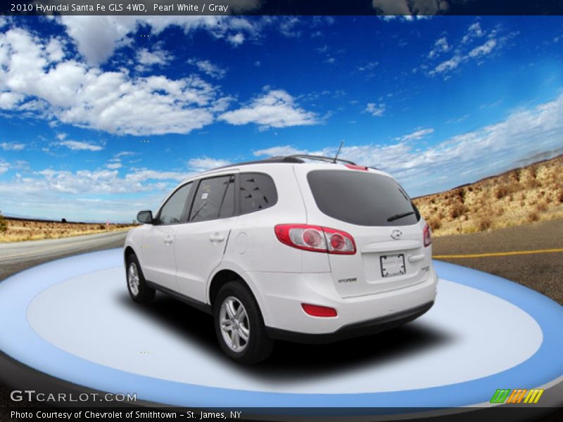 Pearl White / Gray 2010 Hyundai Santa Fe GLS 4WD