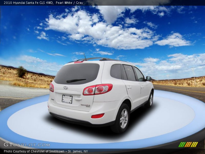 Pearl White / Gray 2010 Hyundai Santa Fe GLS 4WD
