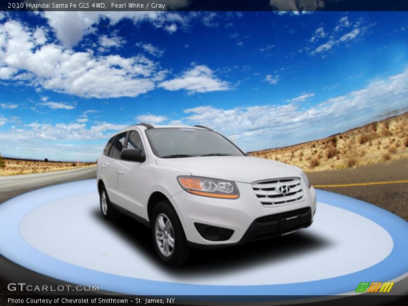 Pearl White / Gray 2010 Hyundai Santa Fe GLS 4WD