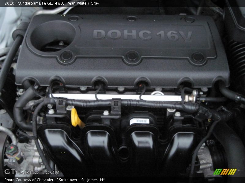 Pearl White / Gray 2010 Hyundai Santa Fe GLS 4WD