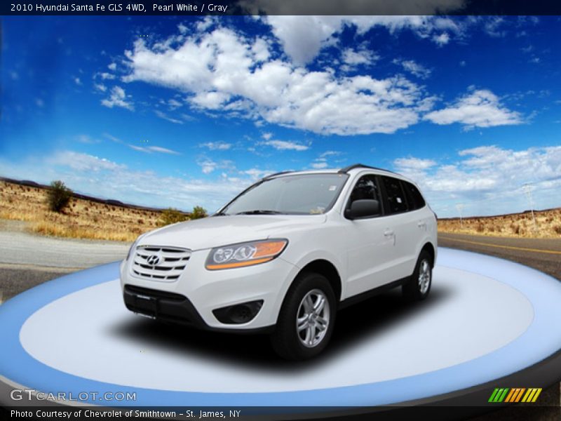 Pearl White / Gray 2010 Hyundai Santa Fe GLS 4WD