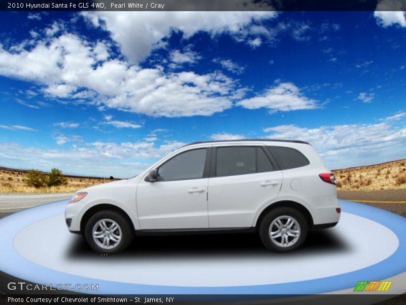 Pearl White / Gray 2010 Hyundai Santa Fe GLS 4WD