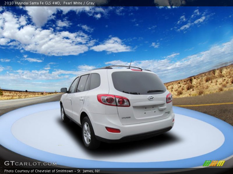 Pearl White / Gray 2010 Hyundai Santa Fe GLS 4WD