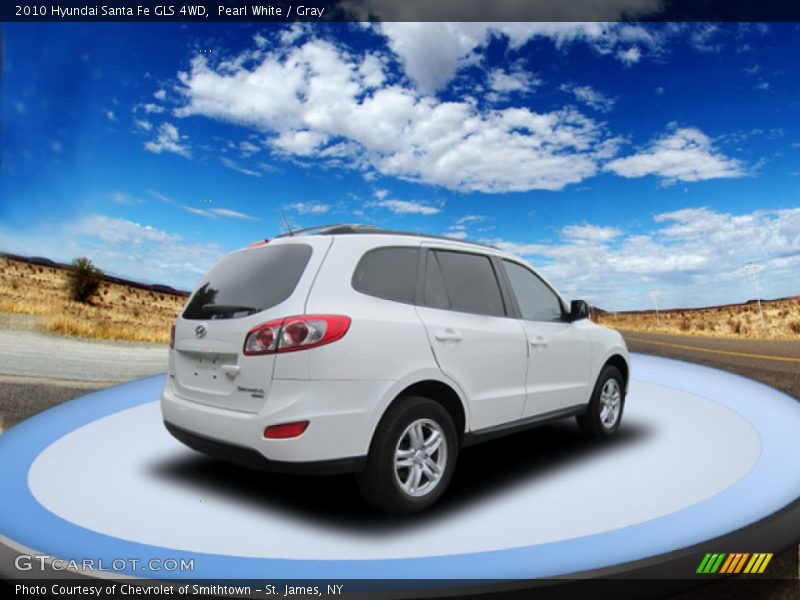 Pearl White / Gray 2010 Hyundai Santa Fe GLS 4WD