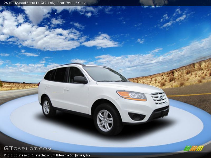 Pearl White / Gray 2010 Hyundai Santa Fe GLS 4WD