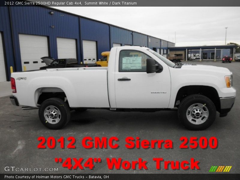 Summit White / Dark Titanium 2012 GMC Sierra 2500HD Regular Cab 4x4