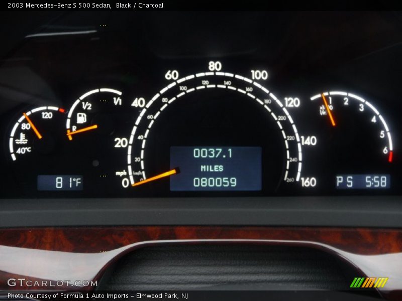  2003 S 500 Sedan 500 Sedan Gauges