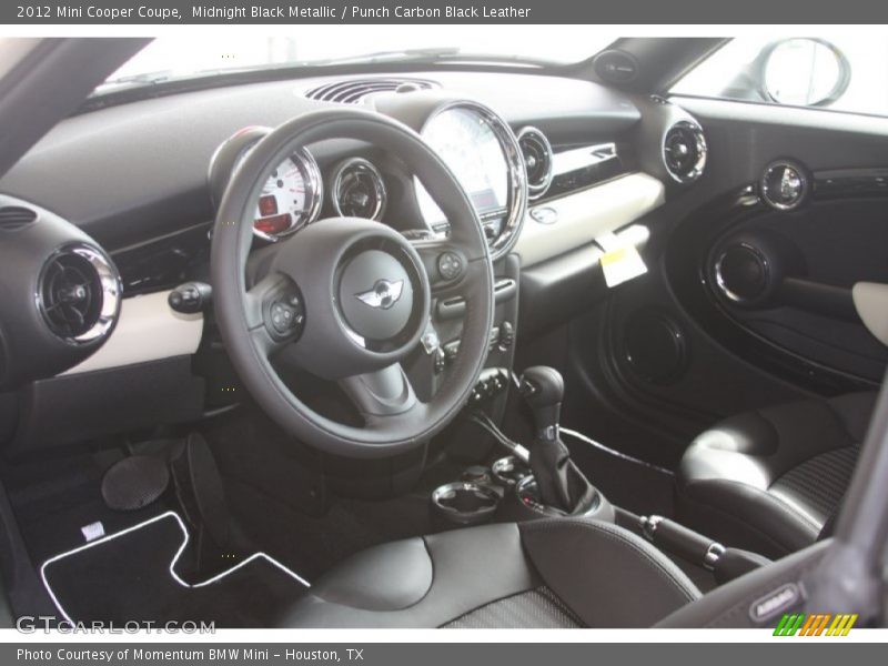  2012 Cooper Coupe Punch Carbon Black Leather Interior