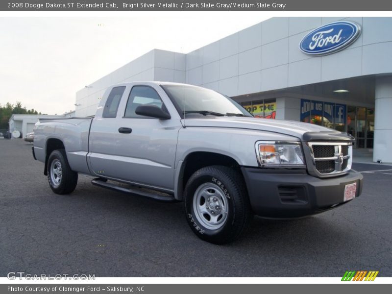 Bright Silver Metallic / Dark Slate Gray/Medium Slate Gray 2008 Dodge Dakota ST Extended Cab