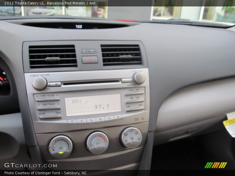 Barcelona Red Metallic / Ash 2011 Toyota Camry LE