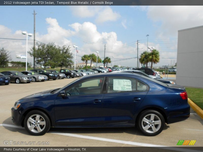 Tempest Blue Metallic / Cornsilk Beige 2012 Volkswagen Jetta TDI Sedan