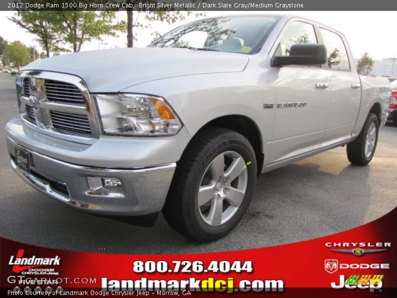 Bright Silver Metallic / Dark Slate Gray/Medium Graystone 2012 Dodge Ram 1500 Big Horn Crew Cab