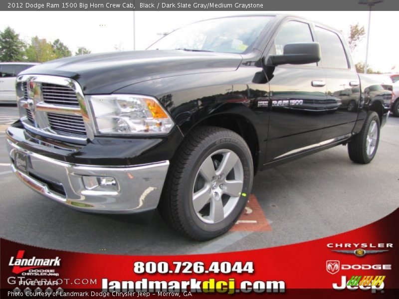 Black / Dark Slate Gray/Medium Graystone 2012 Dodge Ram 1500 Big Horn Crew Cab