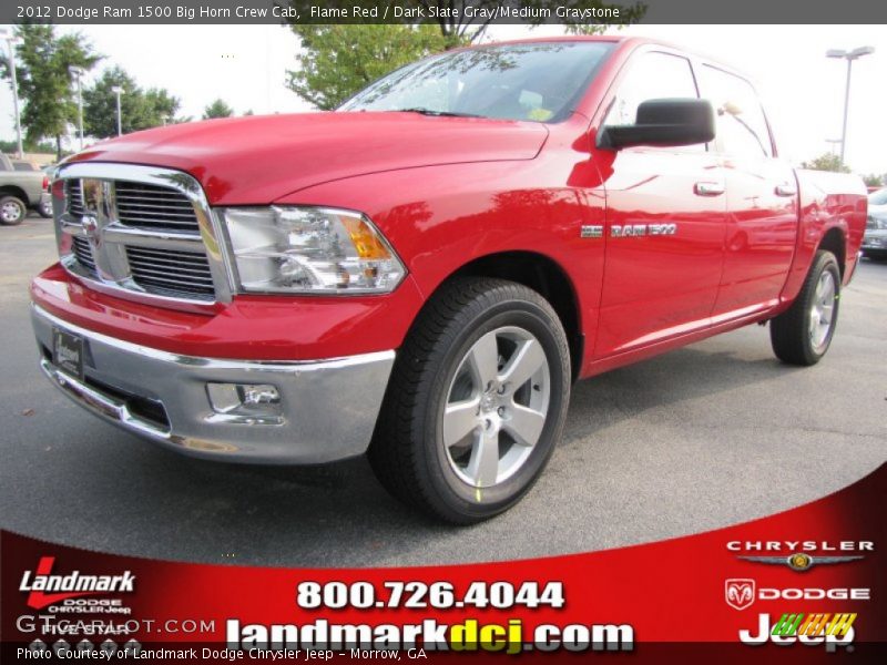 Flame Red / Dark Slate Gray/Medium Graystone 2012 Dodge Ram 1500 Big Horn Crew Cab