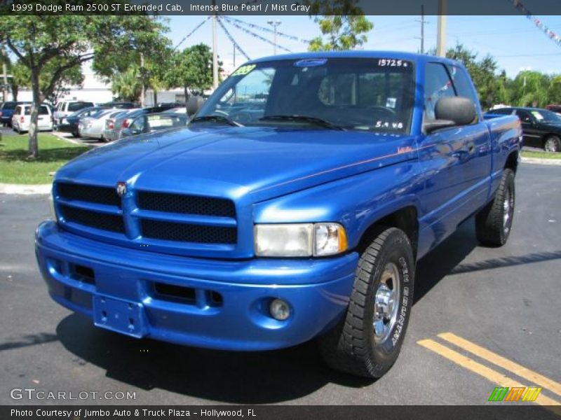 Intense Blue Pearl / Mist Gray 1999 Dodge Ram 2500 ST Extended Cab