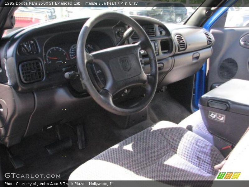 Intense Blue Pearl / Mist Gray 1999 Dodge Ram 2500 ST Extended Cab