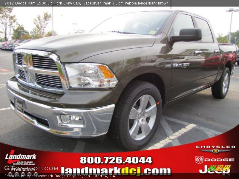 Sagebrush Pearl / Light Pebble Beige/Bark Brown 2012 Dodge Ram 1500 Big Horn Crew Cab