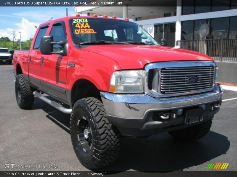 Red / Medium Flint 2003 Ford F350 Super Duty FX4 Crew Cab 4x4