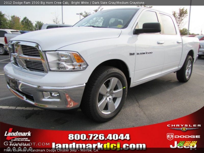 Bright White / Dark Slate Gray/Medium Graystone 2012 Dodge Ram 1500 Big Horn Crew Cab