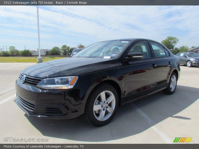 Black / Cornsilk Beige 2012 Volkswagen Jetta TDI Sedan