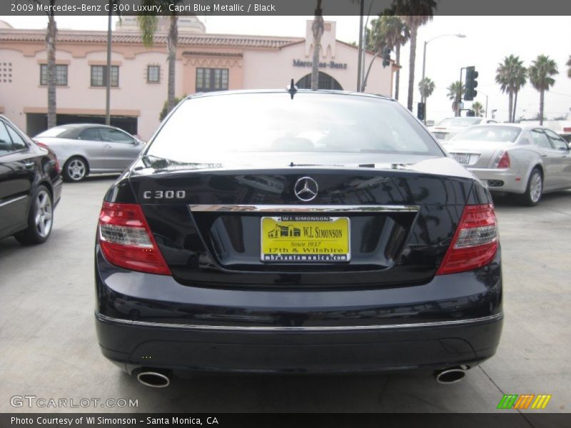 Capri Blue Metallic / Black 2009 Mercedes-Benz C 300 Luxury