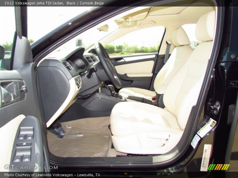 Black / Cornsilk Beige 2012 Volkswagen Jetta TDI Sedan