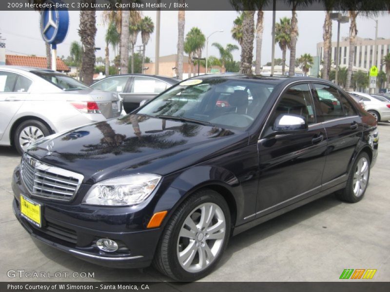 Capri Blue Metallic / Black 2009 Mercedes-Benz C 300 Luxury