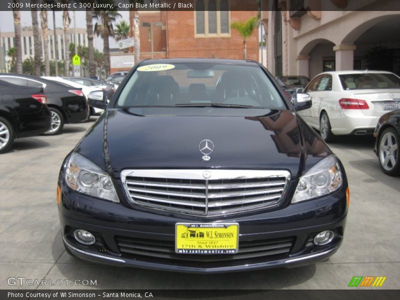 Capri Blue Metallic / Black 2009 Mercedes-Benz C 300 Luxury