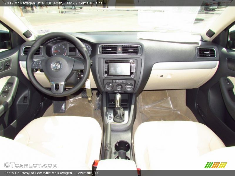 Black / Cornsilk Beige 2012 Volkswagen Jetta TDI Sedan