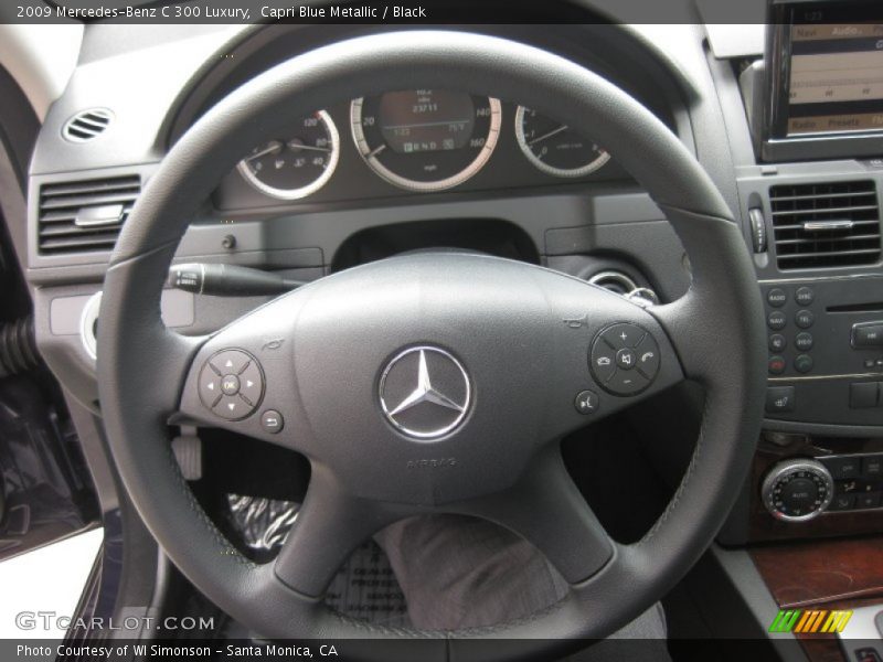 Capri Blue Metallic / Black 2009 Mercedes-Benz C 300 Luxury