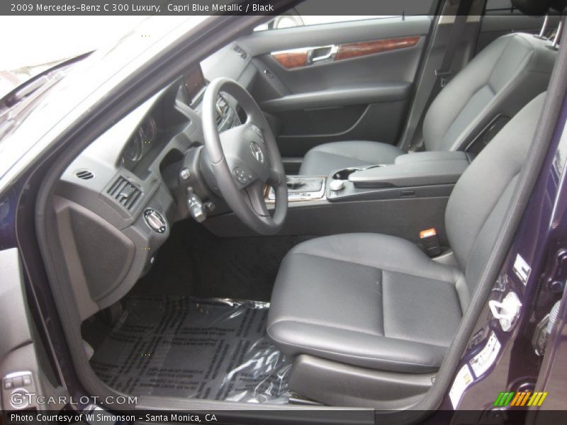 Capri Blue Metallic / Black 2009 Mercedes-Benz C 300 Luxury
