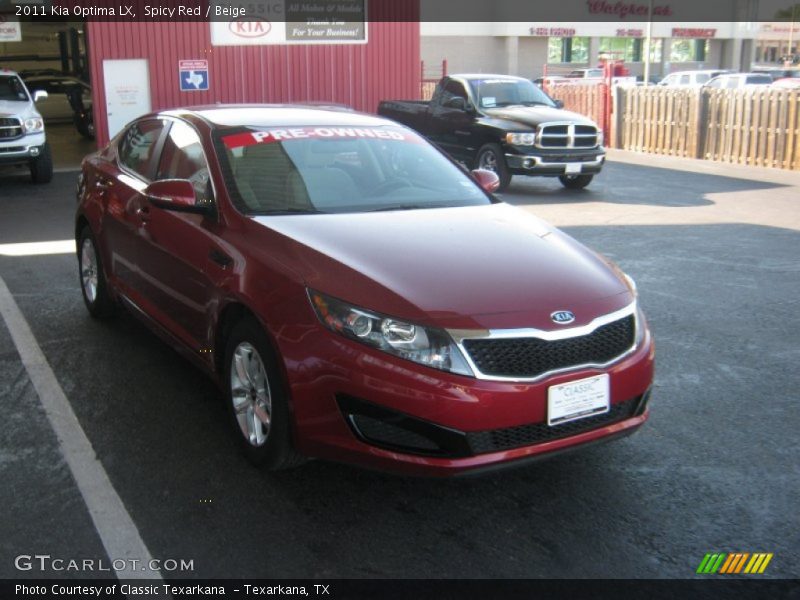 Spicy Red / Beige 2011 Kia Optima LX