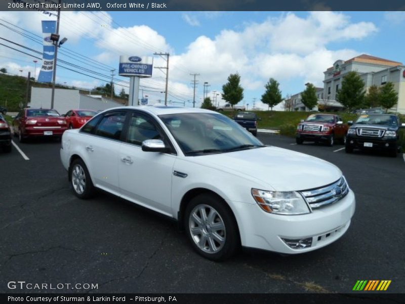Oxford White / Black 2008 Ford Taurus Limited AWD