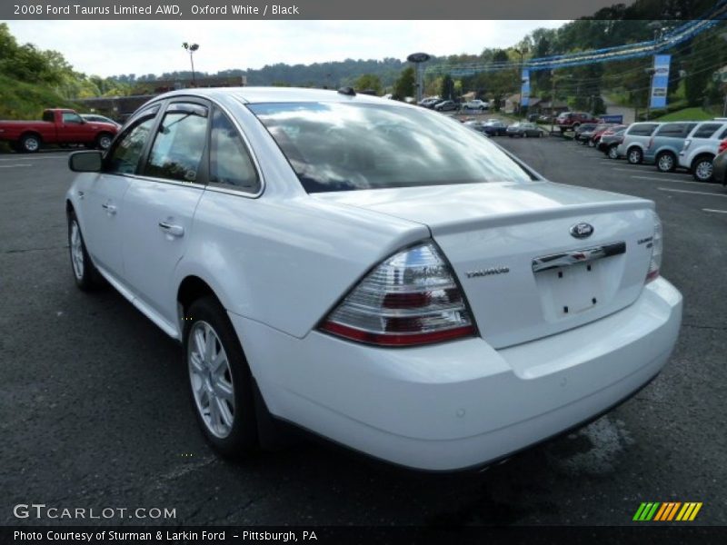 Oxford White / Black 2008 Ford Taurus Limited AWD