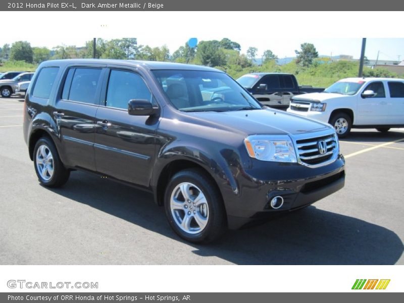 Dark Amber Metallic / Beige 2012 Honda Pilot EX-L