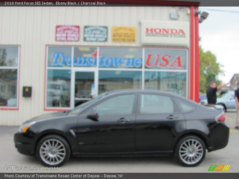 Ebony Black / Charcoal Black 2010 Ford Focus SES Sedan