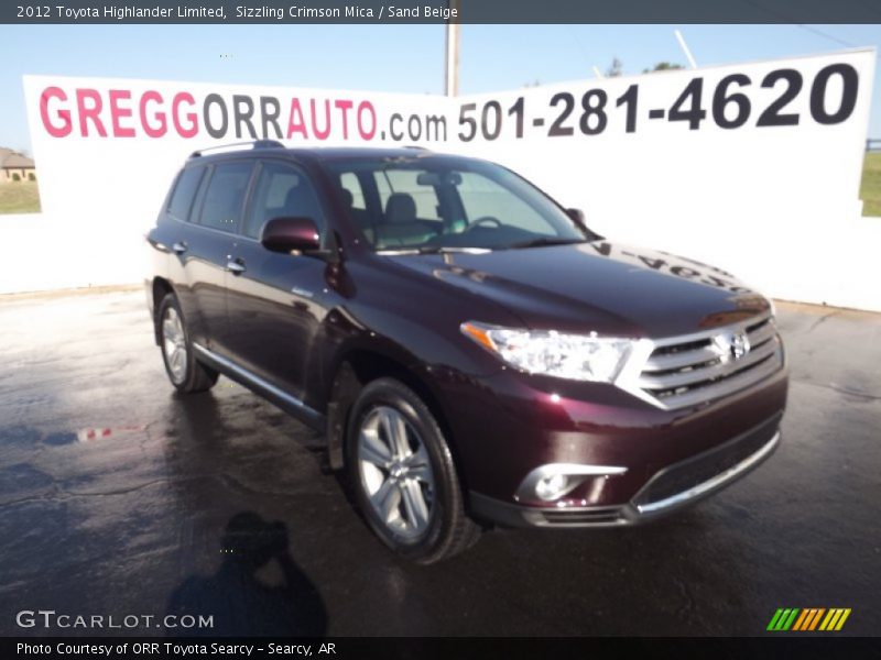 Sizzling Crimson Mica / Sand Beige 2012 Toyota Highlander Limited