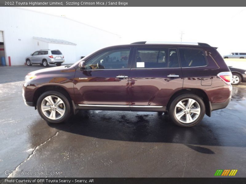 Sizzling Crimson Mica / Sand Beige 2012 Toyota Highlander Limited